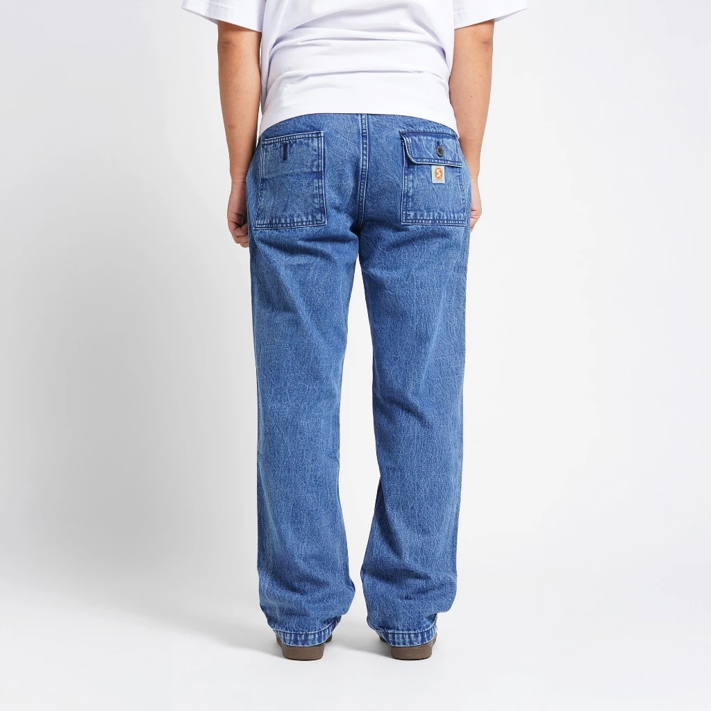 Superego Jeans Loose Fit Fatigue Long Pants Denim Snow Blue (1)