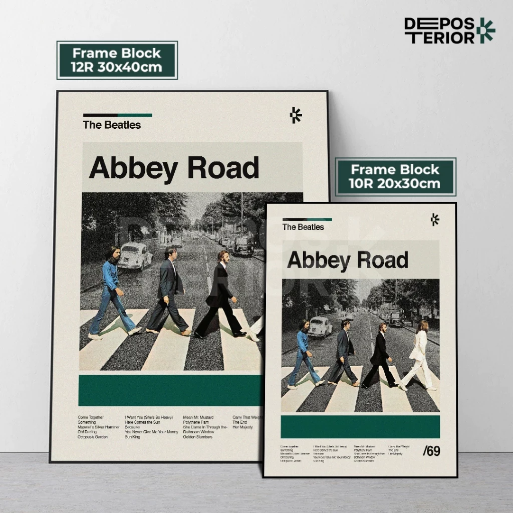 Poster The Beatles Abbey Road Cover Album Frameblock (1)