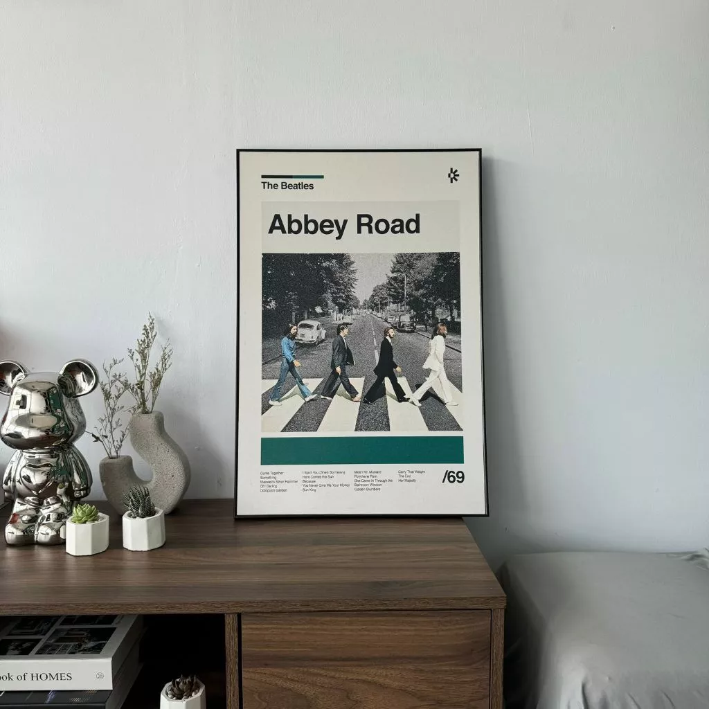 Poster The Beatles Abbey Road Cover Album Frameblock (2)