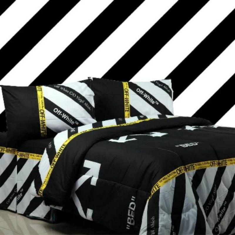 Sprei Katun Lokal Motif Off White (1)