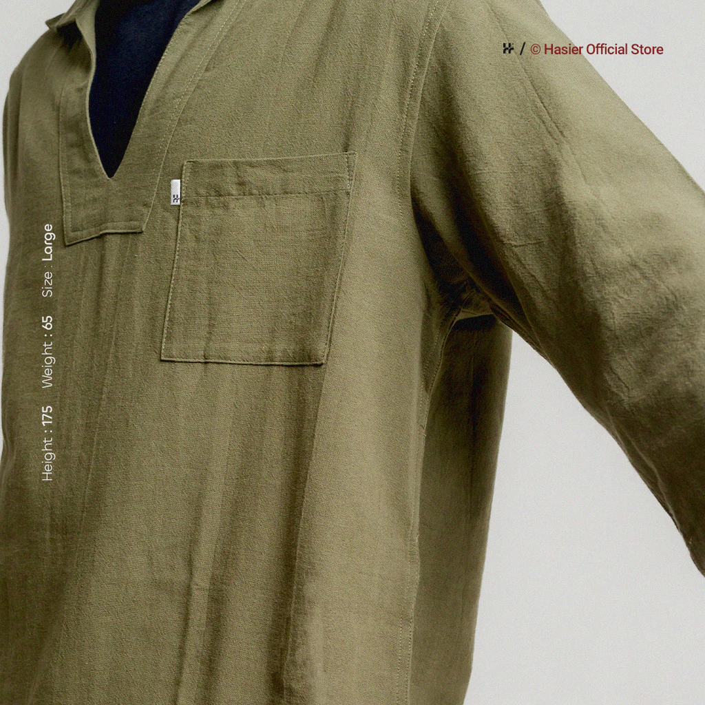 HASIER Linen Pullover Sleeve Shirt (1)