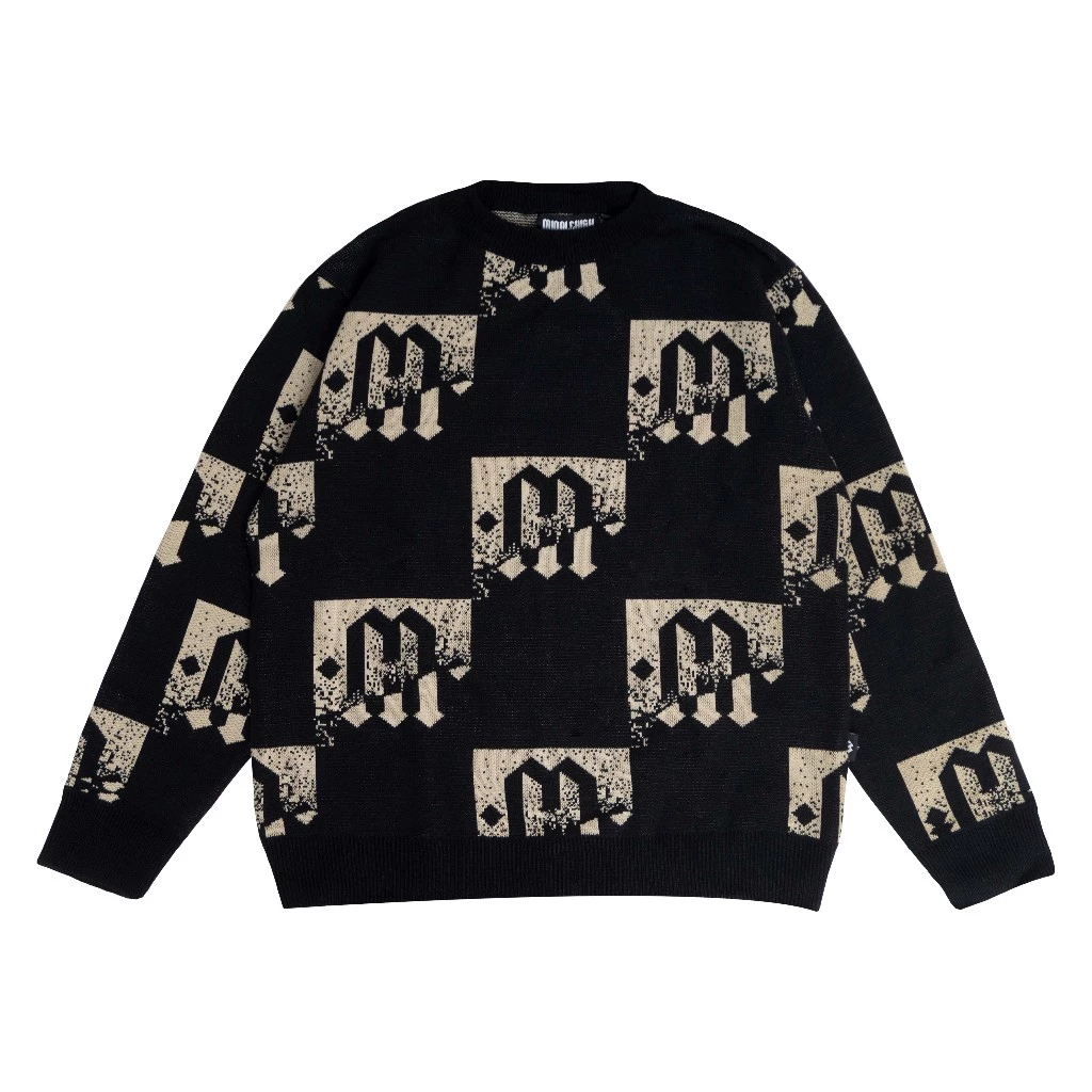 Middlehigh Cardigan Knitwear Black Square Logo (2)
