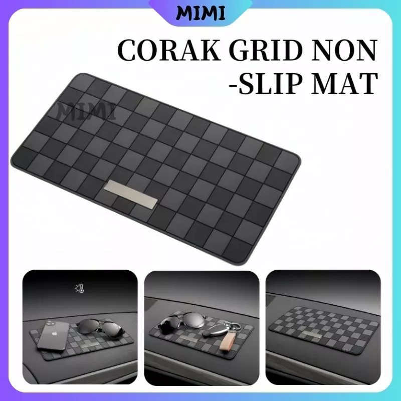 Sticky Pad Dashboard Mobil Anti Slip Corak Grid (1)